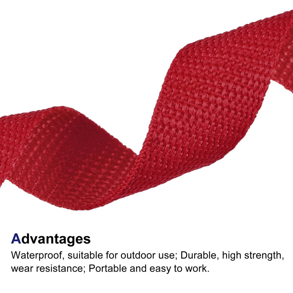 Lightweight Polypropylene Webbing Strap 1" 50 Yards Dark Red Strapping