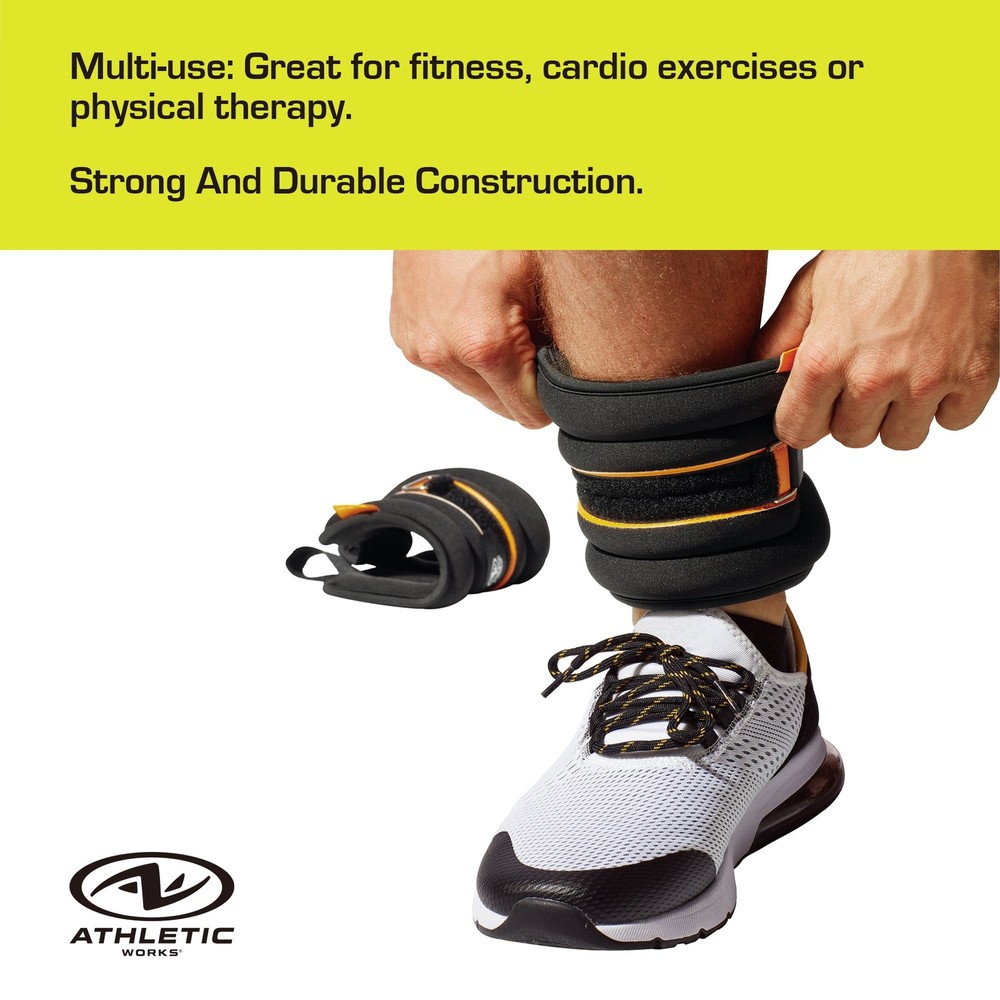 (2 pack 5lb Pair Ankle & Wrist Weights 2pcs Each One is 2.5LBS Adjustable Strap
