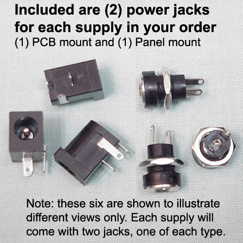 18 VDC 1 Amp REGULATED Switching Power Supply + (2) Power Jacks (two types)
