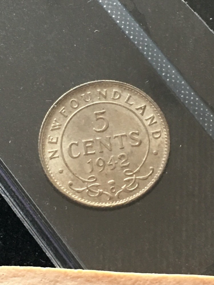 1942c Coin Mart Graded Newfoundland, ¢5 Five Cent, **EF-45**