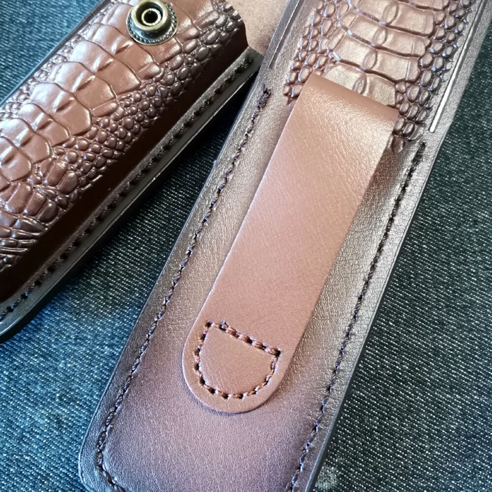 NEW HAND MADE PURE LEATHER SHEATH FOR 5" FOLDING KNIFE & OTHER TOOLS