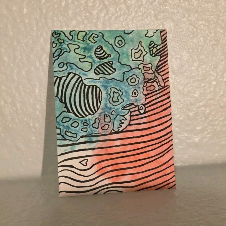 Mindless #1 Abstract Original Drawing - Mixed Media ACEO