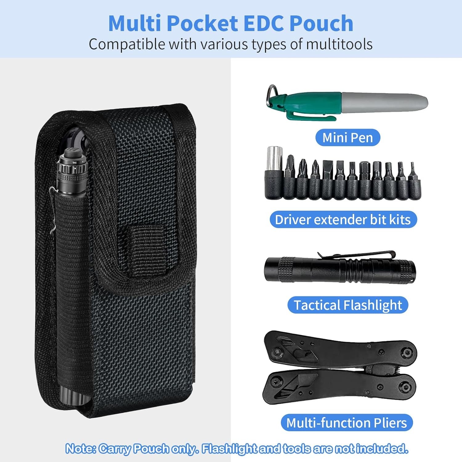 Multitool Sheath EDC Pouch Case Belt Clip Tool Holder Bag Camping Hiking Pocket