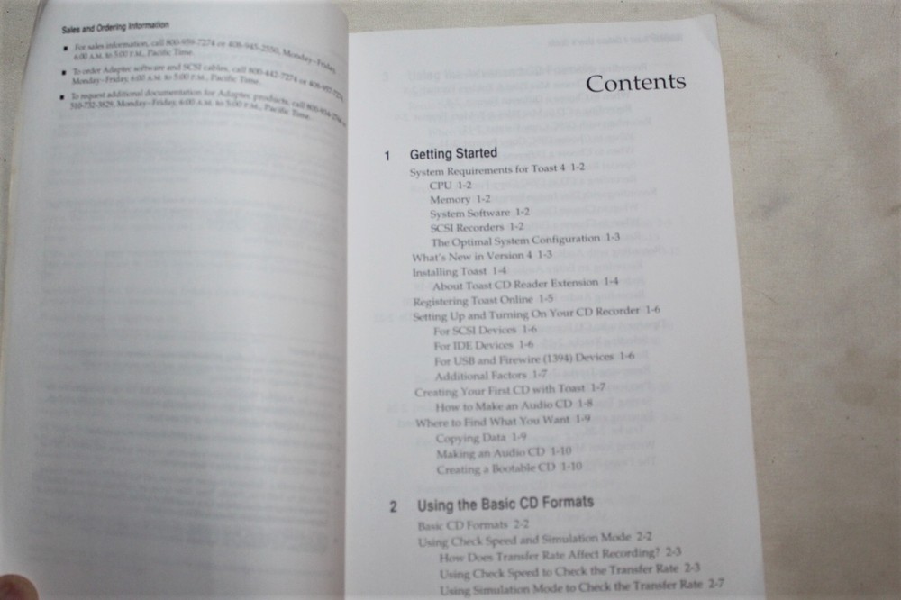 Toast 4 Deluxe Adaptec Manual for MAC