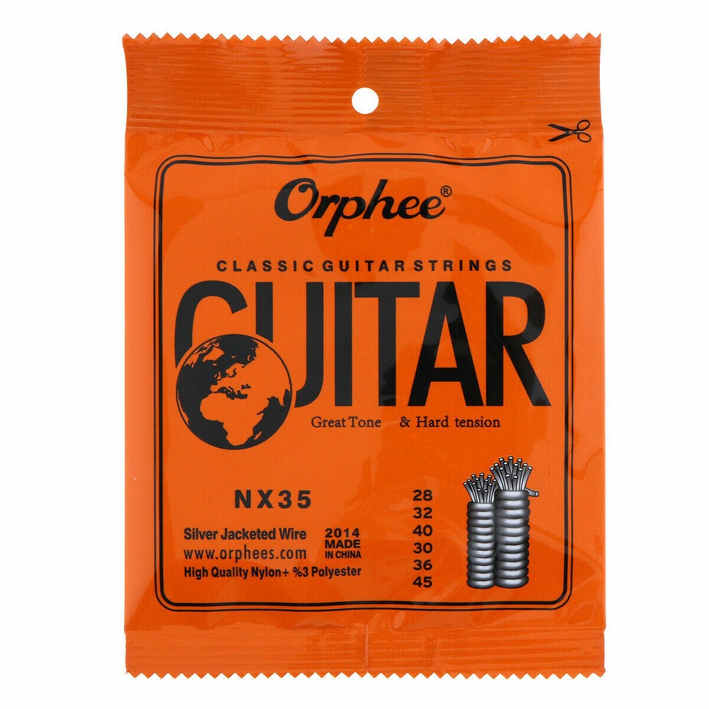 10 Sets Orphee NX35 Nylon Classical Guitar Strings Nylon Core Wire Hard Tension
