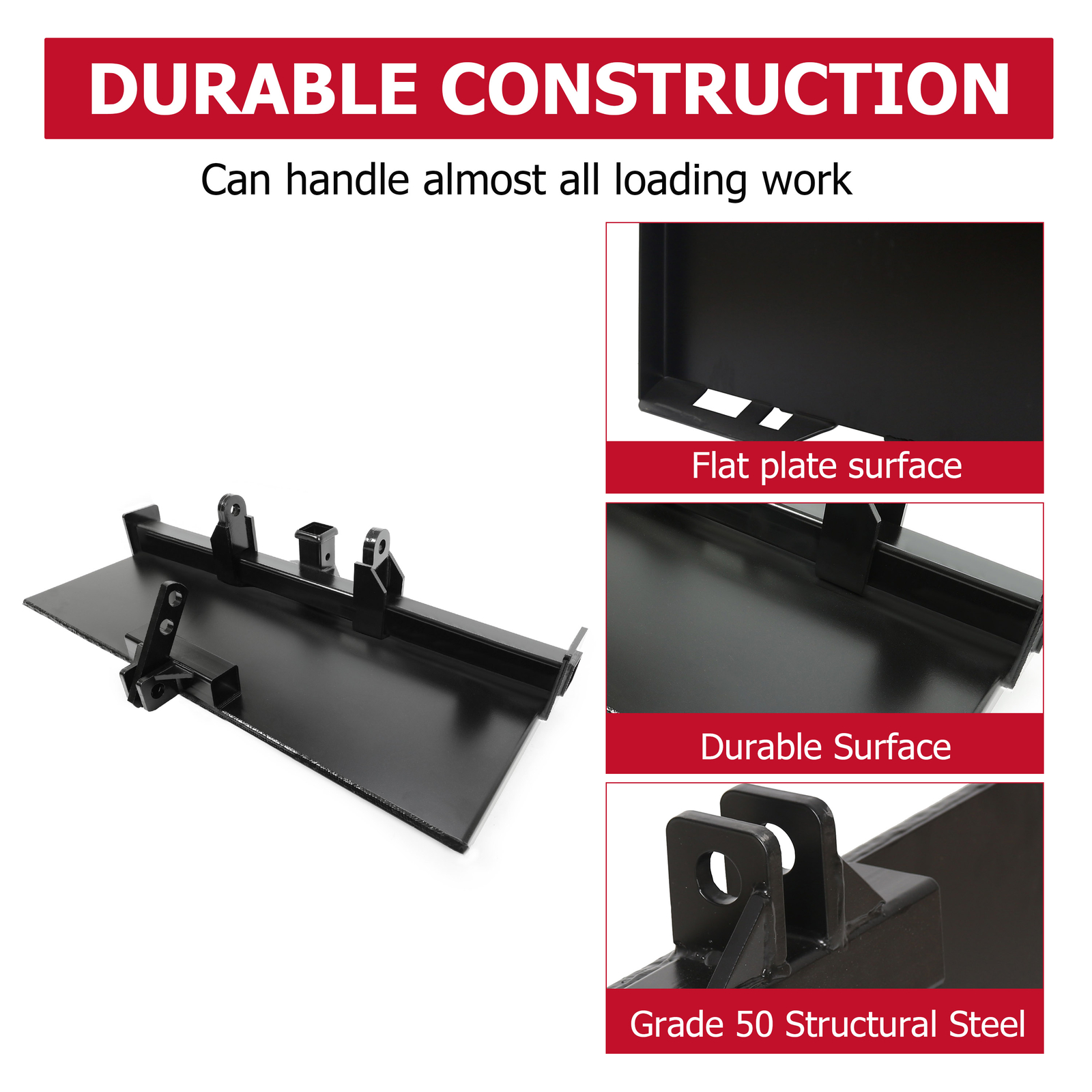 Skid steer 3 Point Attachment Adapter Skid Steer Trailer Hitch Front Loader Case