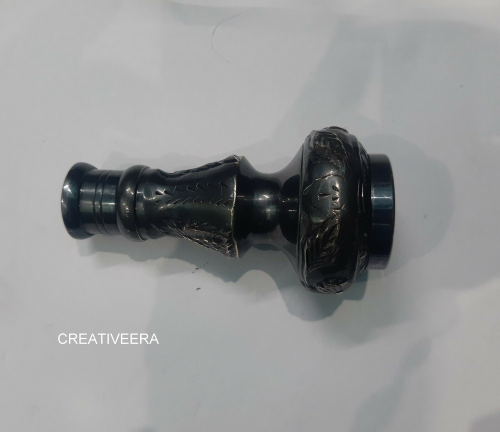 Black Brass Victorian Compass head Handle Ethnographic Aboriginal Walking Stick