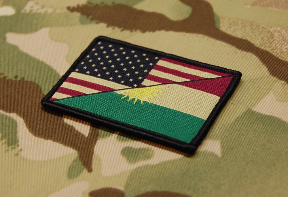 US Kurdistan Friendship Flag Morale Patch Peshmerga US Special Forces Hook/Loop