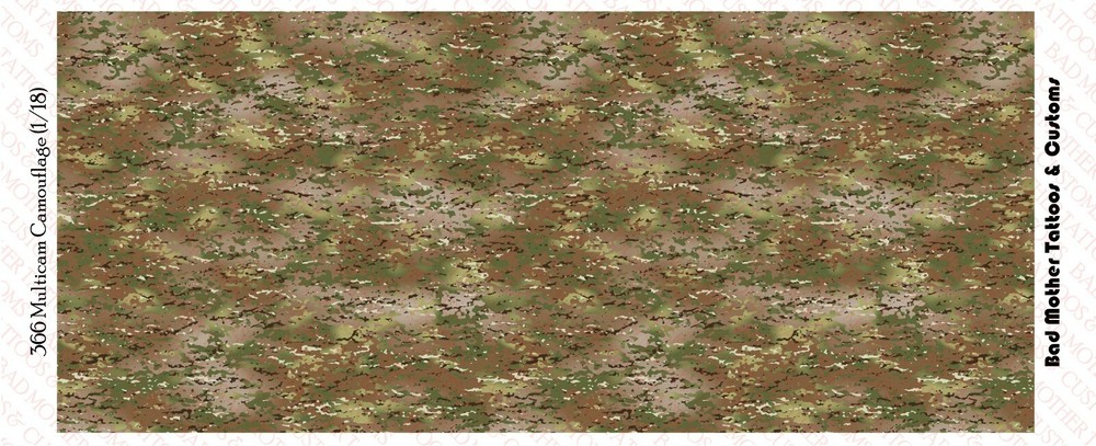 Camouflage Multicam Pattern Waterslide Decals for 1/18 scale action figures