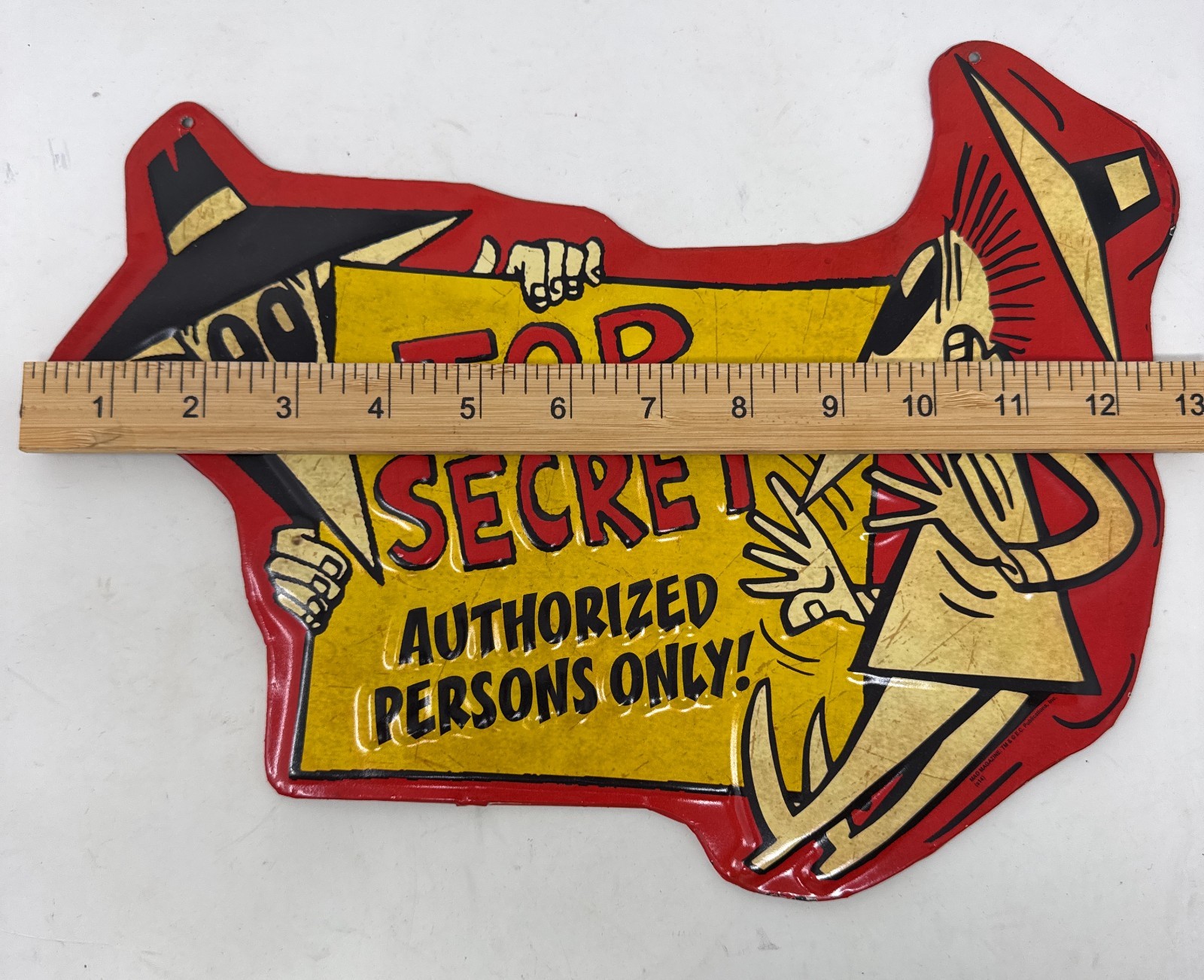 Rare! Spy VS Spy ~Top Secret Authorized Persons Only! Embossed Tin / Metal Sign