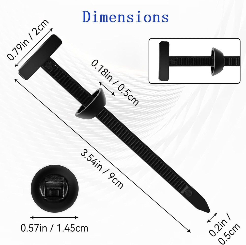 Versatile 100 pcs Nylon Cable Ties - One-Button Fastening for Quick Auto Repairs