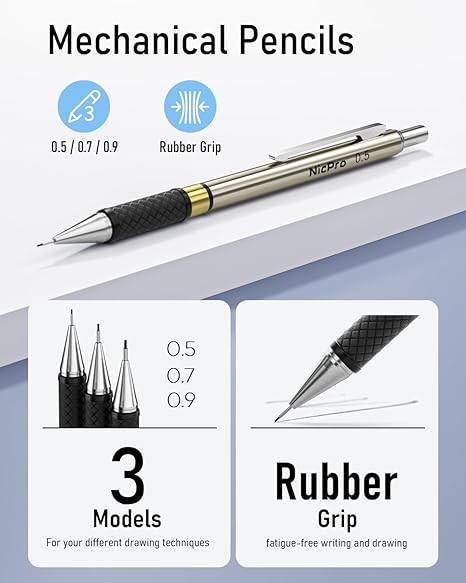 Metal Drafting Pencil Set