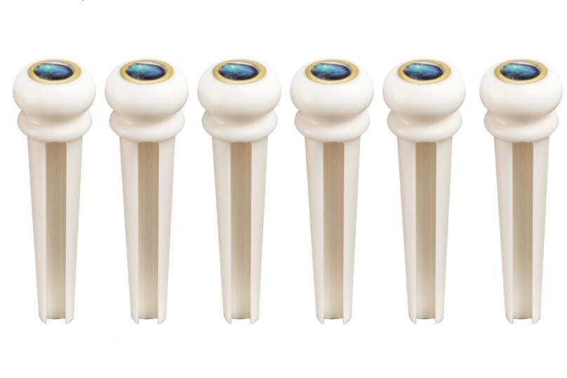6Pcs Guitar Bone Pin with Green Abalone shell Dot luthier bridge saddle nut DIY