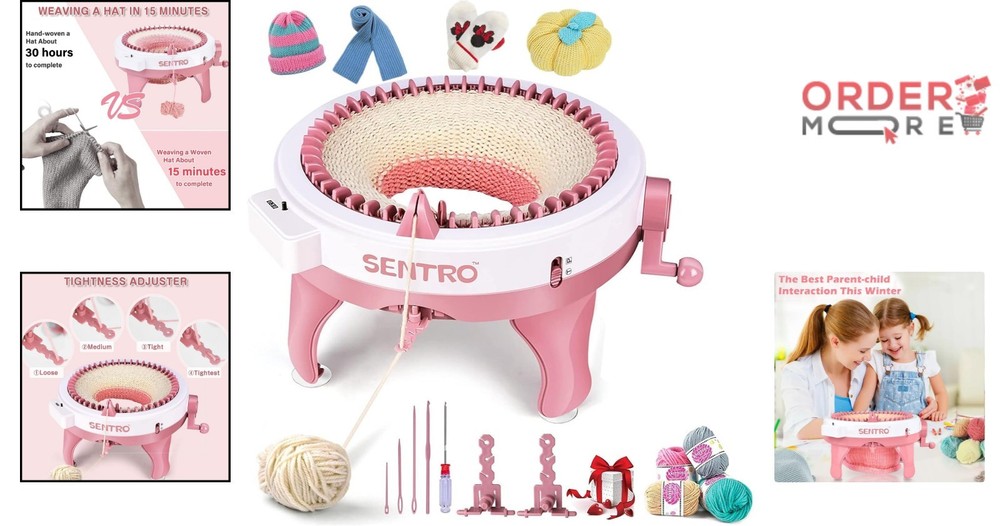 Knitting Machine 48 Needles Plastic Craft Kit Fast High Speed Portable