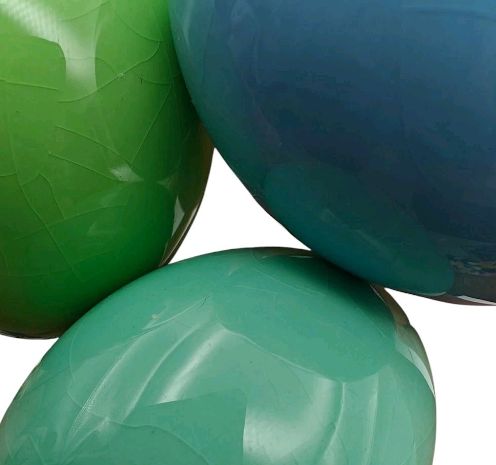 EASTER DECOR 6 PC Glossy Ceramic Eggs Pastels Have Crazing