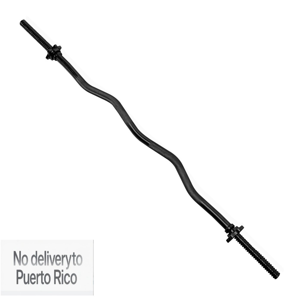 Barbell Standard Threaded Solid Easy Curl Bar, 47-Inch, Black