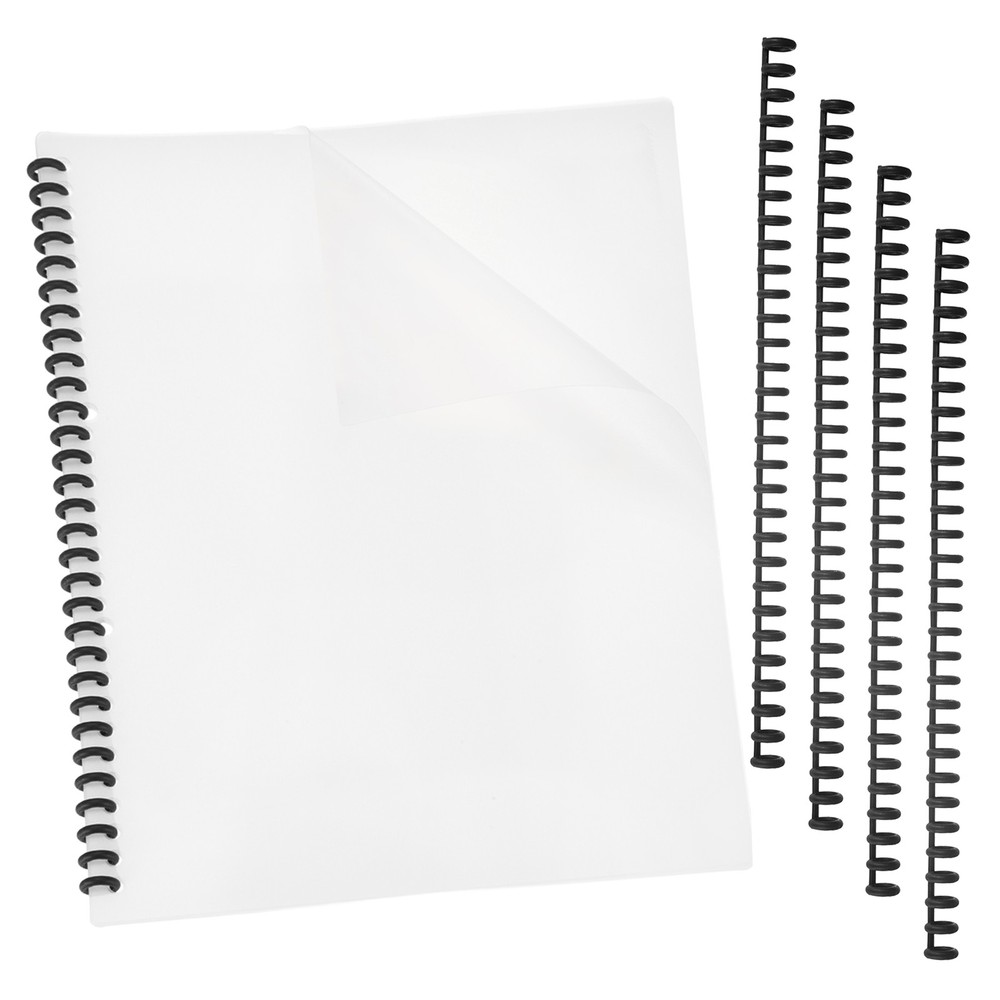10Pcs Clear Presentation Binding Covers with 5Pcs 8.5mm Combs Kit, Black