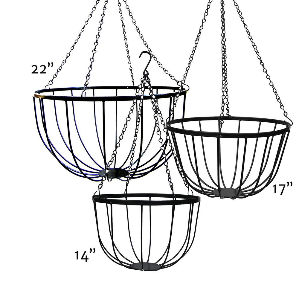Bellus Wrought Iron Hanging Basket - 17" Diameter