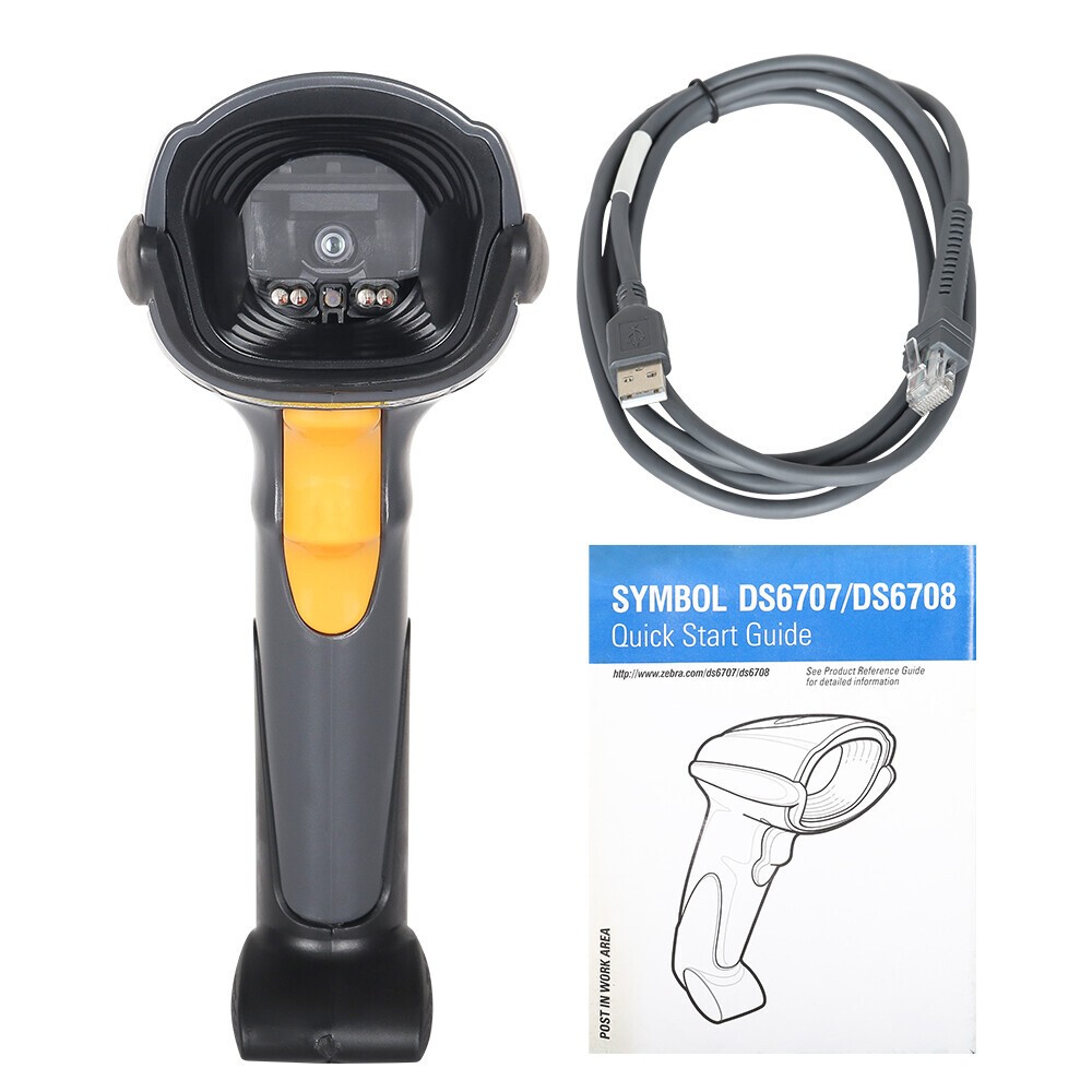Symbol DS6707-SR20007ZZR Handheld USB 1D 2D Barcode Scanner Reader Wired