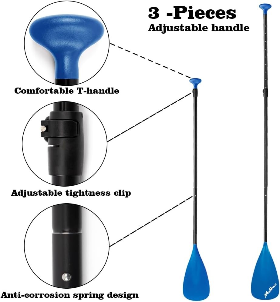 SUP Paddle - Adjustable 3 Pieces Stand Up Board E:Dark Blue