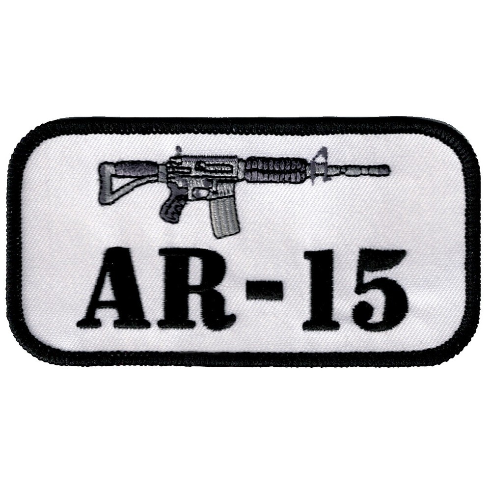 AR15 PATCH iron-on embroidered GUN EMBLEM BLACK RIFLE 2nd AMENDMENT 2A SUPPORT