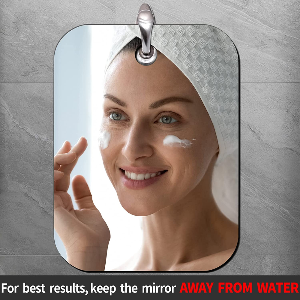 Unbreakable Small Shower Shaving Mirrors Bathroom Handheld Mirror Portable
