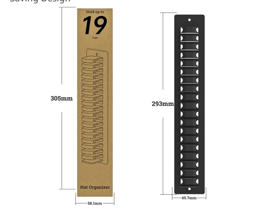 LONGD 3-in-1 Wall Hat Rack Organizer for Closet