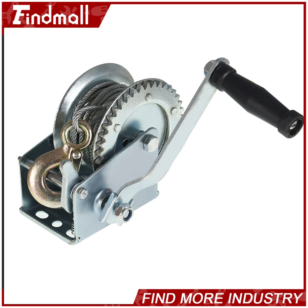 Findmall 1500lbs Adjustable Two-Way Hand Winch Boat Winch With 10m (32ft) Cable