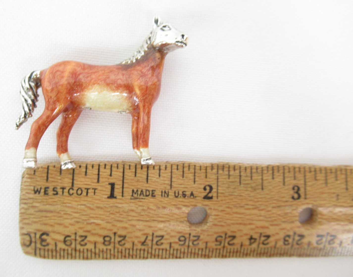 Saturno Italy Miniature Sterling Silver Enamel Horse Animal Figurine