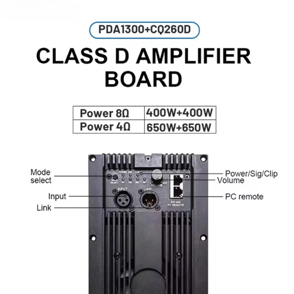 650w Amplifier Module Class D for Active Speaker 1 in 2 Out High Quality