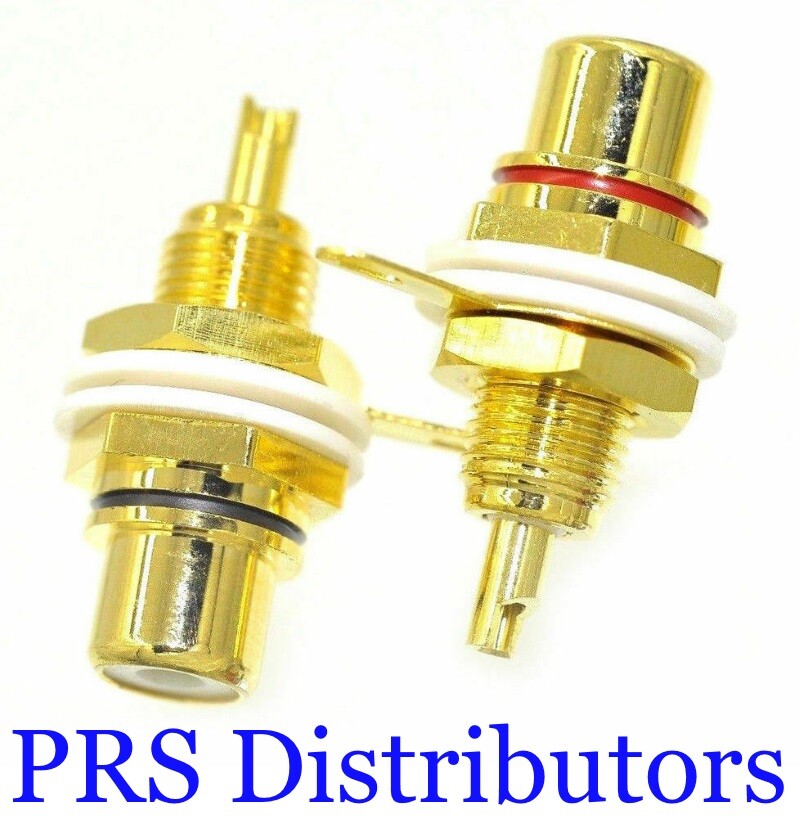 Gold Audio Socket RCA Terminal Connector Female Jack Chassis Panel Mount 1 Pair