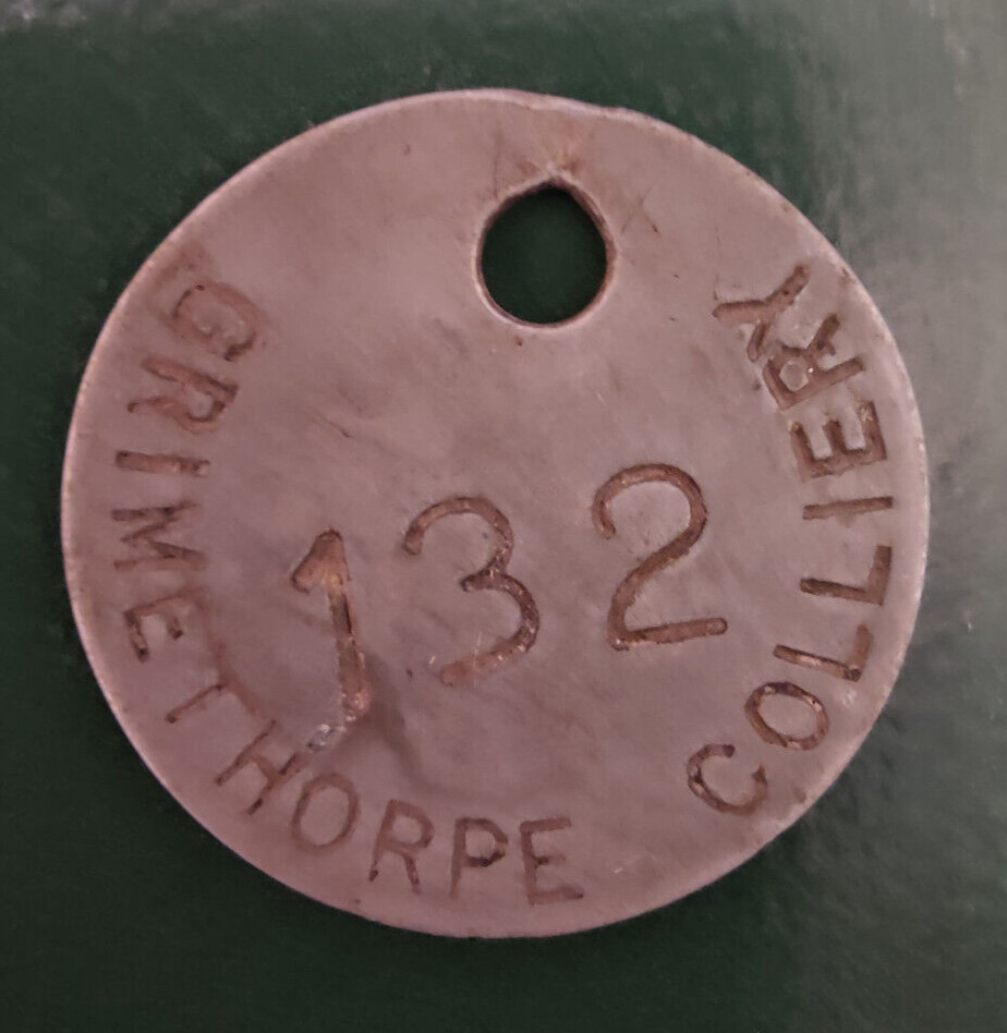 GRIMETHORPE Colliery Pit Check Tally - marked GRIMETHORPE COLLIERY 132