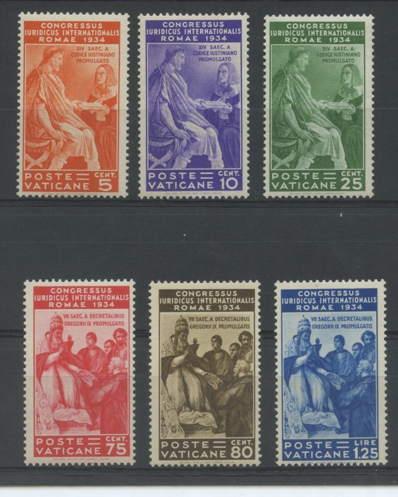 VATICAN 1935 LEGAL 6V. ** CENTERED CERT.