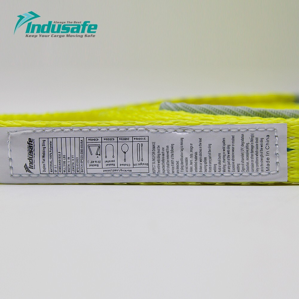 2Pack 6ft x 2in Lifting Sling Rigging Straps with Heavy Duty Flat Loops 12400LBS