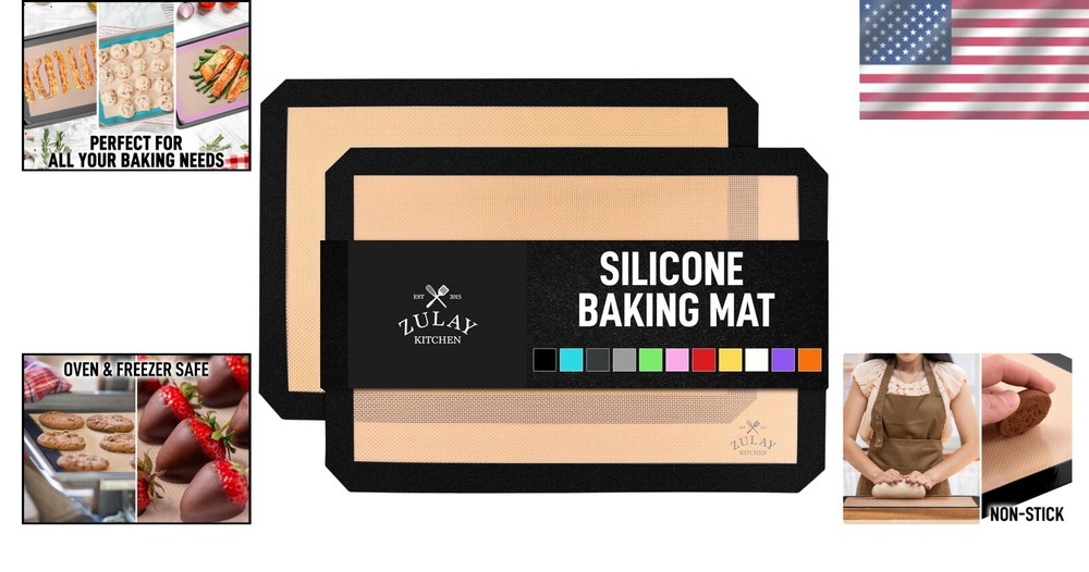 Heat-Resistant Silicone Baking Sheets - 2-Pack for Oven and Microwave Use
