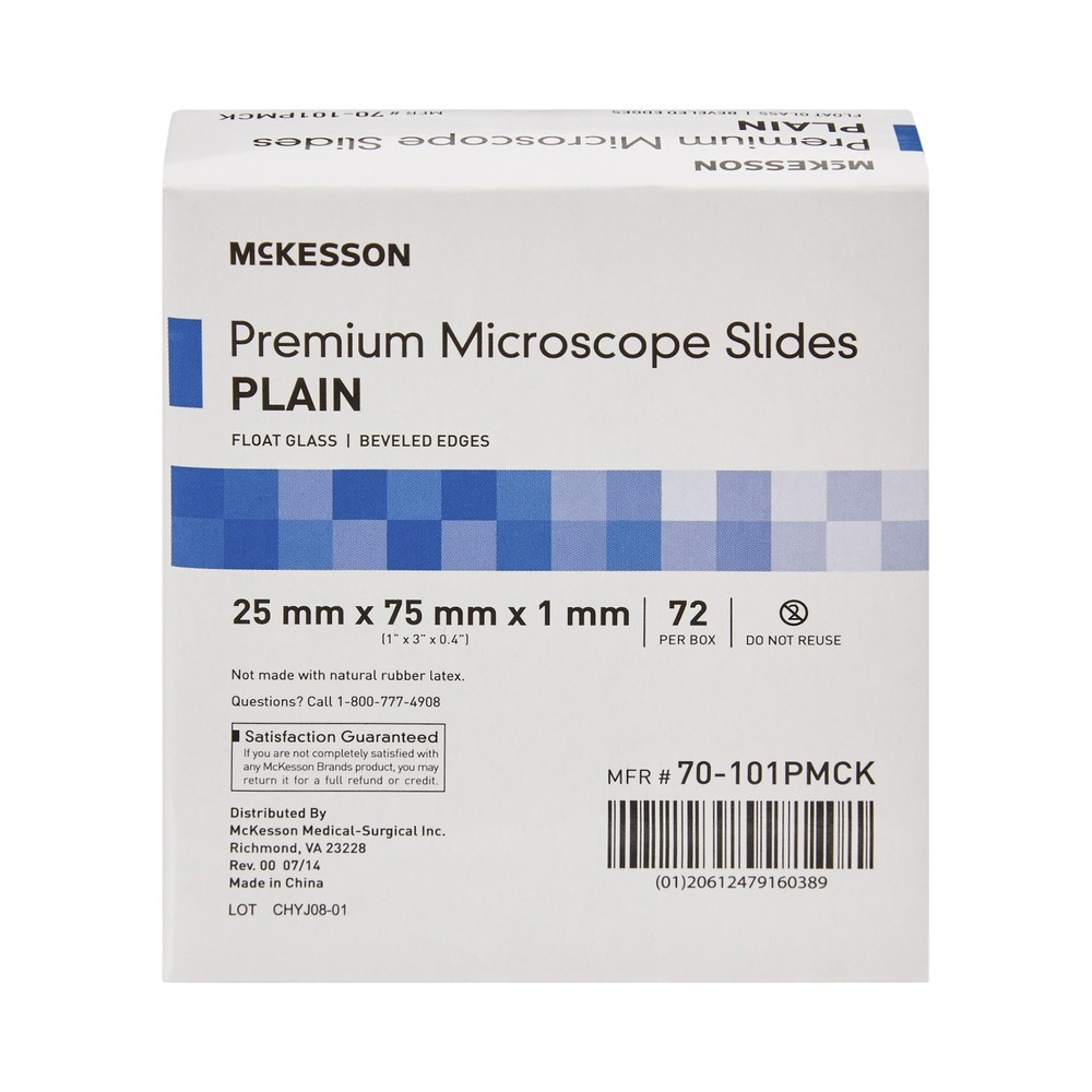 McKesson Glass Microscope Slides 25 X 75 X 1 mm Plain 144 pcs