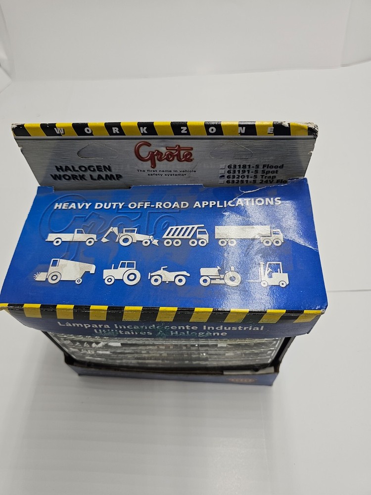 Grote 63201-5 Large Rectangular Halogen Work Lamp, Trapezoid