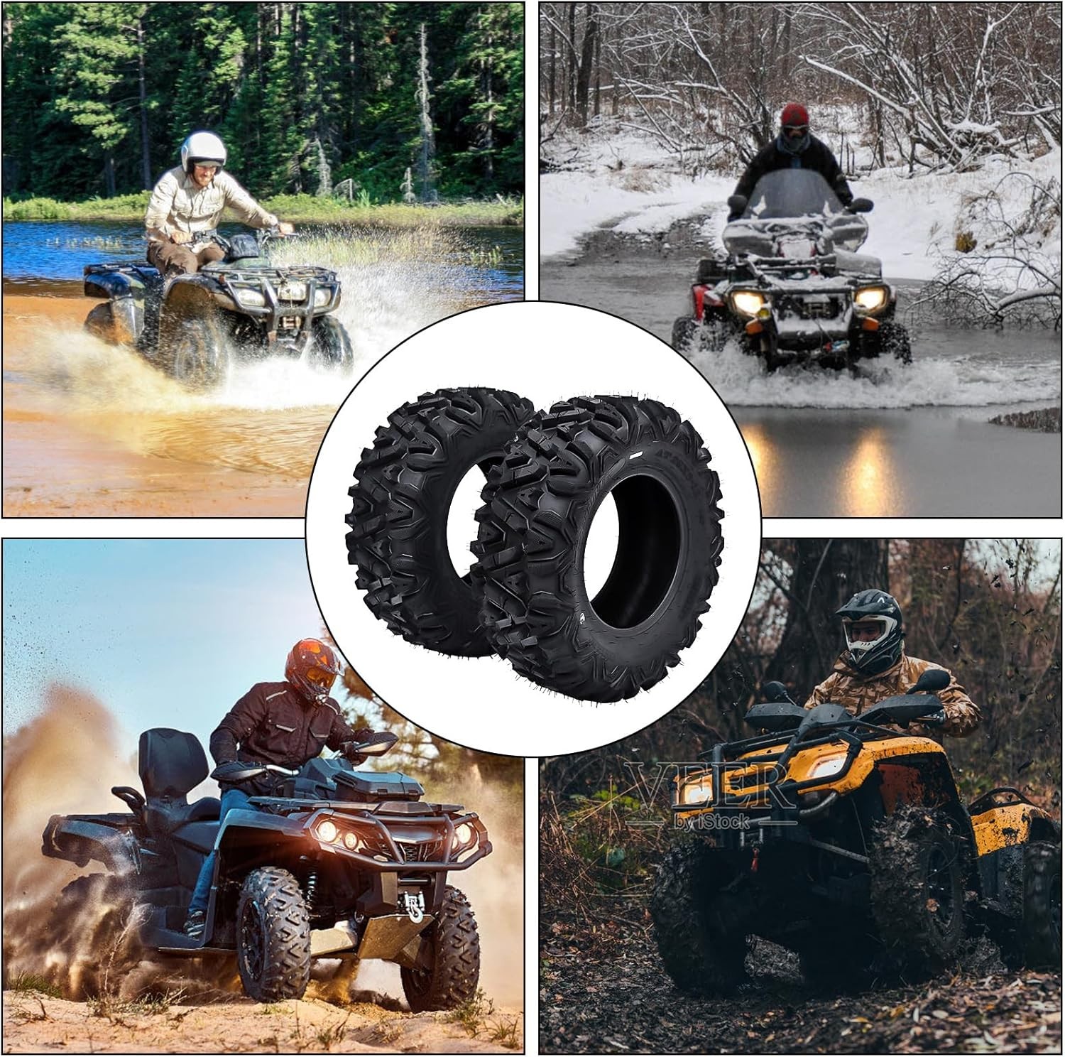 4PCS 26x11-12 26x9-12 Front Rear ATV Tires 26x11x12 26x9x12 6PR Mud ATV UTV Tire