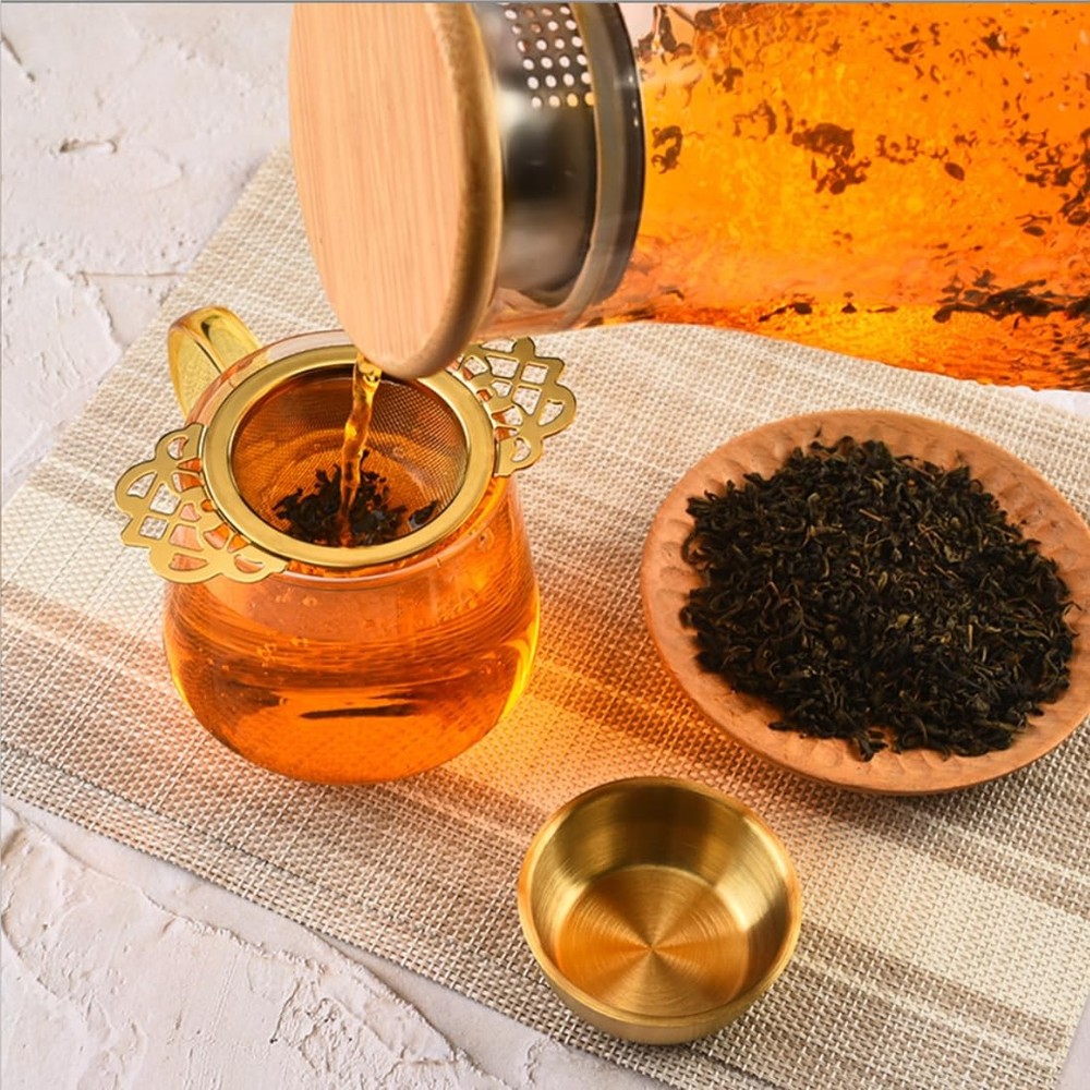 4 Set Tea Strainers,Tea Filter with Double Winged Handles,Loose Leaf Tea Stra...