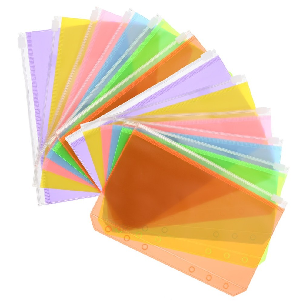 12pcs Document Bags Loose-leaf Bill Storage Pouches Document Containers