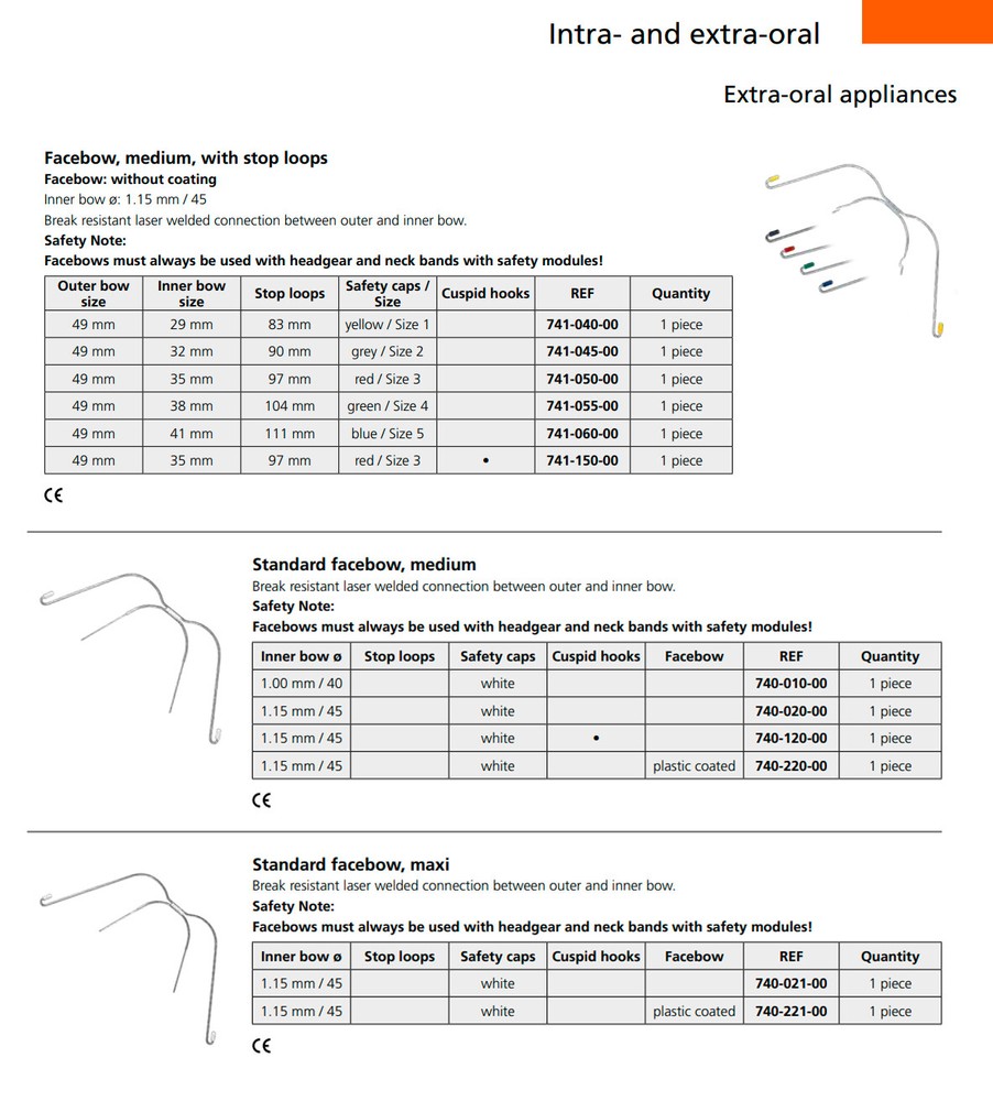 DENTAURUM Orthodontic Standard Facebow Medium & Maxi (Various sizes)