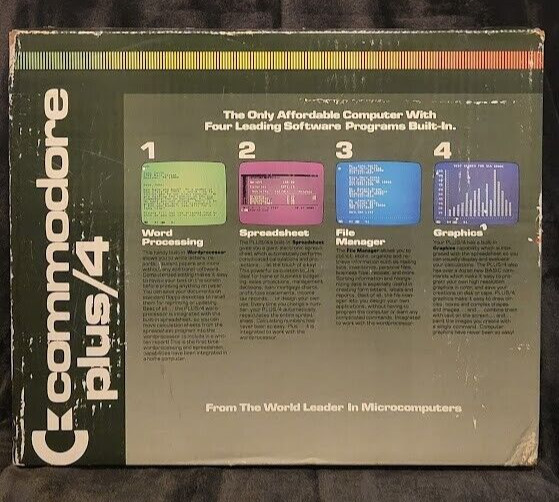 COMPLETE Vintage Commodore Plus 4 Computer With Box & Accessories