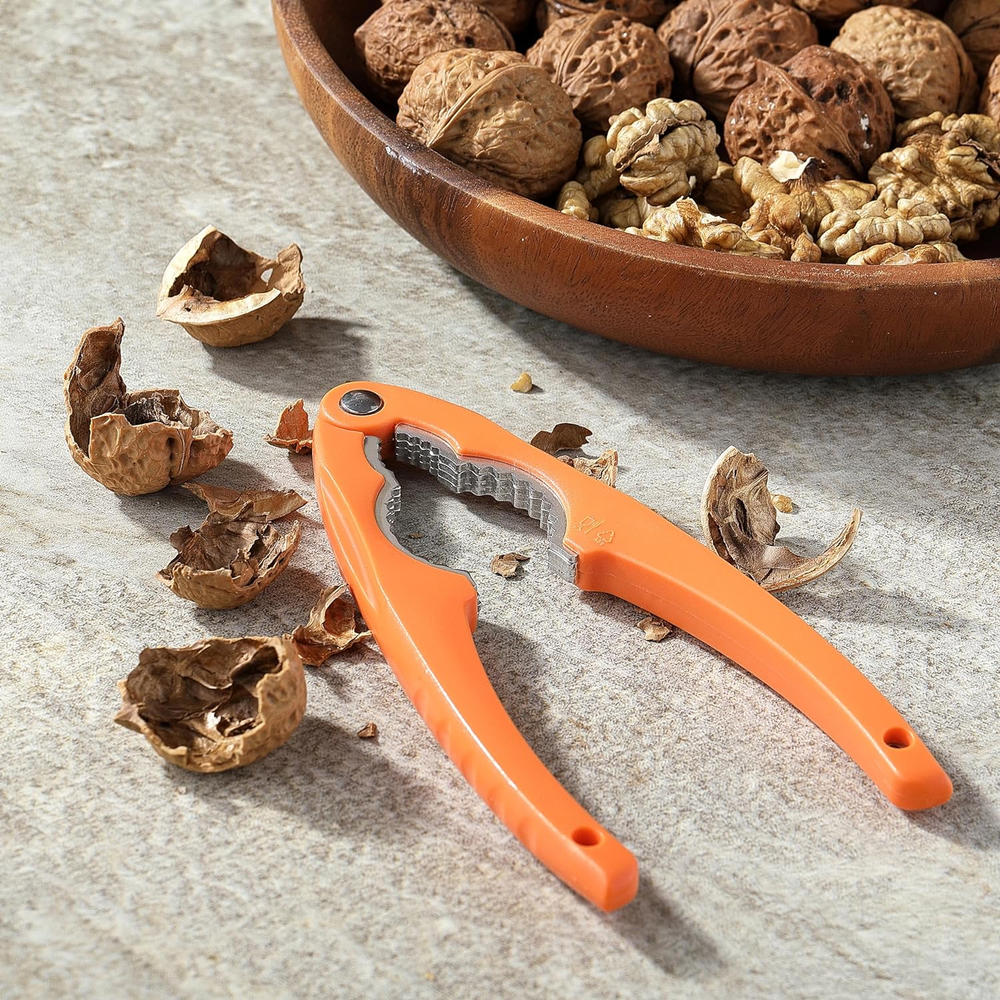 Stainless Steel Nutcracker for All Nuts, Heavy Duty Tool with Ergonomic Handle