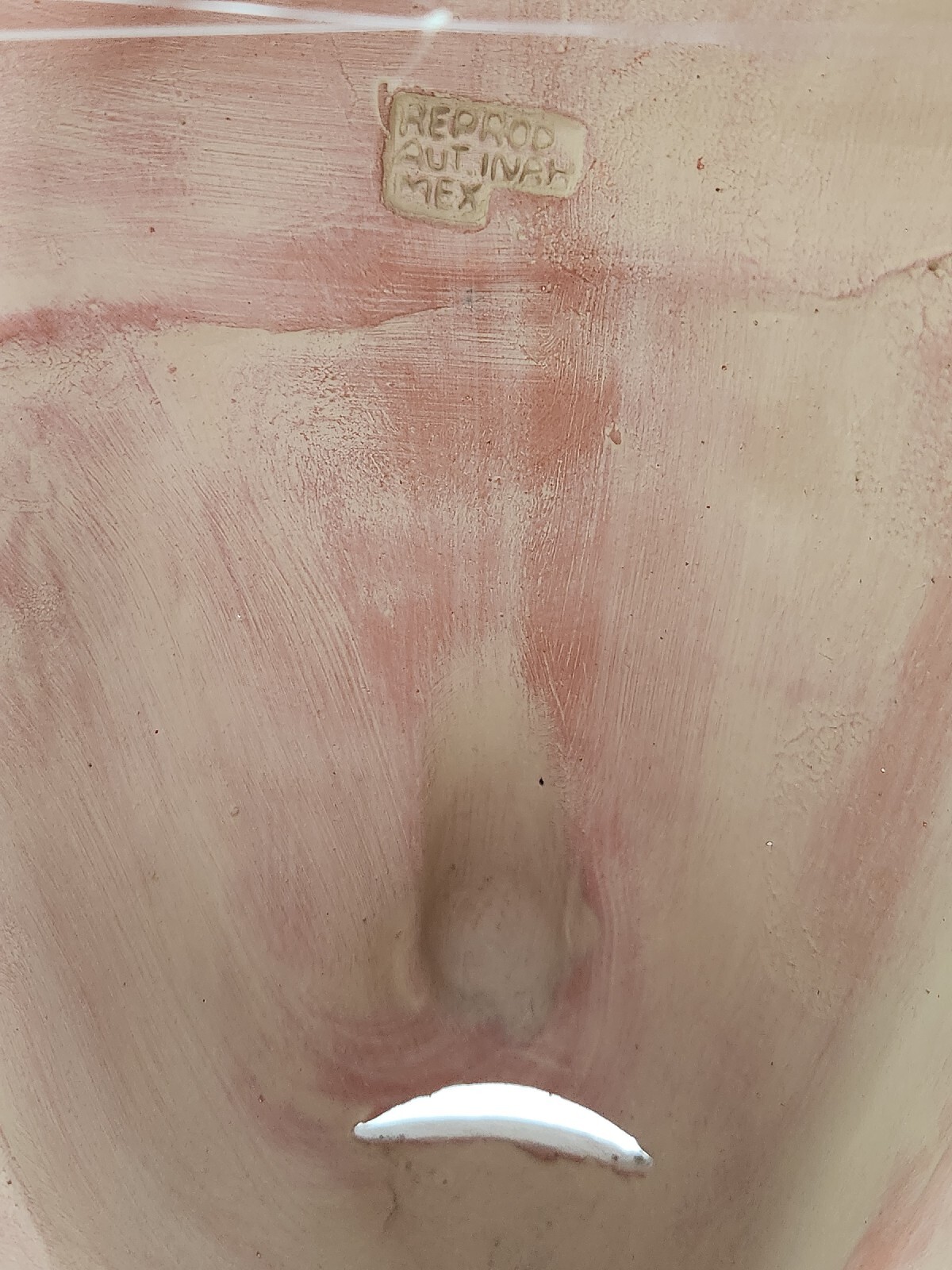 Vintage Mexican Mask Terra Cotta Red Clay Tribal Mask Wall Decor Mexico