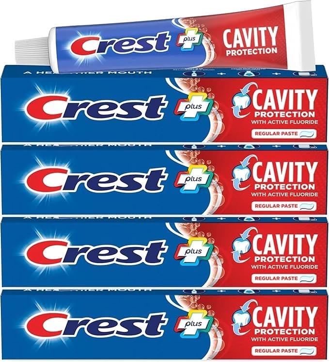 Crest Cavity Protection Toothpaste Regular Paste - 8.2 Ounce (Pack of 4)