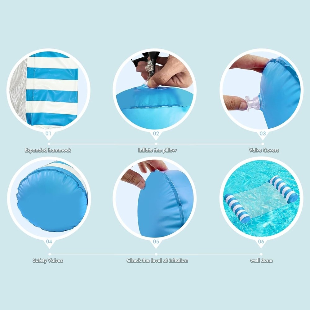 Durable Inflatable Pool Hammocks - 5 Pack for Ultimate Summer Relaxation