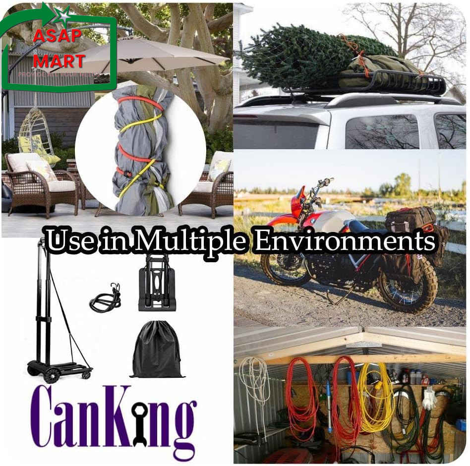 Canking Bungee Cords with Hooks Black 20 Inch 2 Pcs.