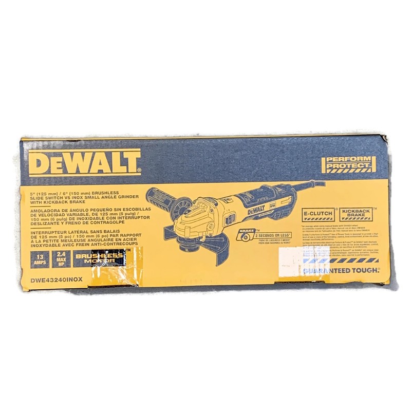 DEWALT DWE43240INOX  5-in to 6-in Corded 13-Amp Brushless Small Angle Grinder