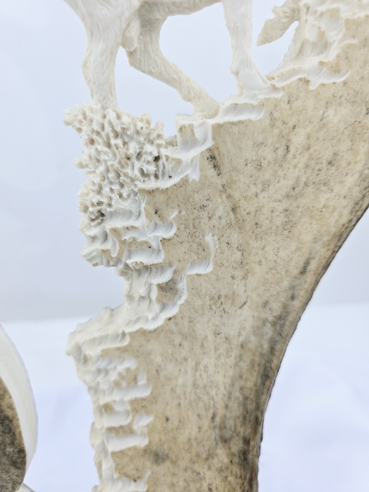 Monte Baker Moose Antler Carving 28x22"