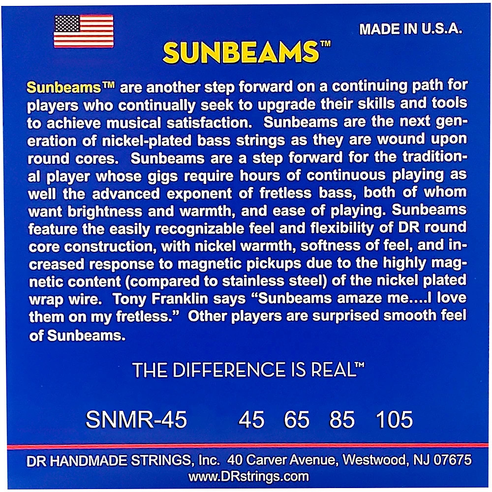 DR Strings Sunbeams SNMR-45 Medium Short Scale 4 String Bass Strings